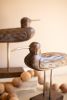 SET OF TWO CARVED WOODEN SHOREBIRDS ON STANDS