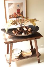 LARGE OVAL IRON BOWL