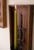 WOODEN WALL SCONCE WITH REPURPOSED IRON SPOON CANDLE HOLDER