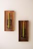 WOODEN WALL SCONCE WITH REPURPOSED IRON SPOON CANDLE HOLDER