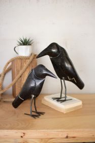 SET OF TWO ANTIQUE BLACK IRON CROWS