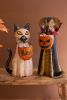 SET OF TWO RECYCLED METAL HALLOWEEN CAT AND  DOG