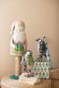 PAINTED METAL SANTA ON WOOD BASE
