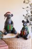 SET OF TWO RECYCLED METAL CHRISTMAS BLACK BEARS