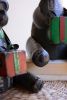SET OF TWO RECYCLED METAL CHRISTMAS BLACK BEARS