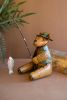 RECYCLED IRON BROWN BEAR FISHING