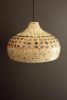 SPUN BAMBOO PENDANT LIGHT WITH CAPIZ SHELL DETAIL #3
