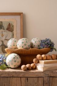 SPUN BAMBOO BALL WITH CAPIZ SHEL DETAIL