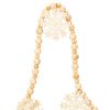 5' Ivry Felt Snow/Ntrl Wood Bead Garland