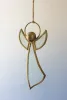 ANTIQUE BRASS AND GLASS ANGEL CHRISTMAS ORNAMENT