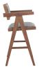 Delhi Counter Stool Gray & Walnut