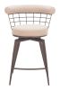 Saku Swivel Counter Stool Beige & Brown