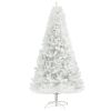 6ft Unlit Artificial White Christmas Tree, Holiday Decor with 1000 Branch Tips, Auto Open and Steel Base