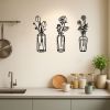CIFbuy™ Metal Flower Wall Decorations Set of 3 Simple Iron Vase-Inspired Wall Art Ideal for Kitchens Bathrooms Living Rooms Bedrooms Studies Doors Por