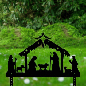 CIFbuy Waterproof Metal Nativity Projector Light Outdoor Wall Christmas Decoration