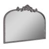 24" x 34" Filigree Arch Metal Mantle Mirror Decor in Silver