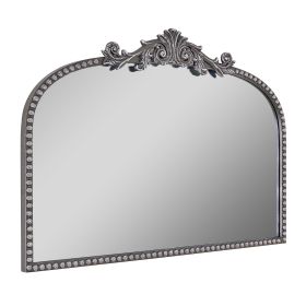 24" x 34" Filigree Arch Metal Mantle Mirror Decor in Silver