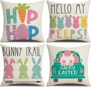 Easter Decor-Throw Pillow Covers 20x20in Set of 4