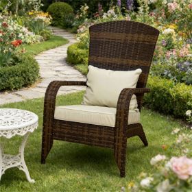 Terrace chair, backrest chair, garden chair, cream white