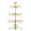 3ft Wrought Iron Christmas Tree, Metal Ornament Display Tree Stand for for Holiday Party Home Decor, Indoor & Outdoor Decor Hanger, Gold