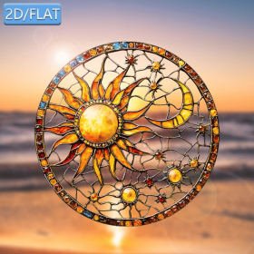 CIFbuy Acrylic Sun Moon Window Clings Hanging Ornament Colorful Light Catcher for Home Garden Decor (TikTok, temu pick-up service)