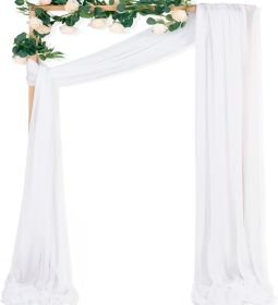 White Sheer Wedding Arch Draping Fabric 1 Panel 29" x 20 FT Extra Long Airy Gauze Drapes Backdrop Curtains 6.6 Yards Light Weight Outdoor Drapery Pane