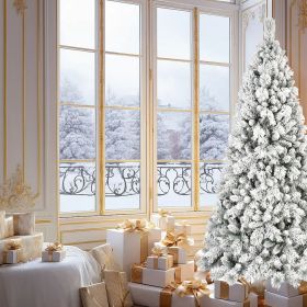 4FT Flocked Christmas Tree with 350 Tips â€“ Snowy PVC & Hard Needle Branches, Hinged Structure for Easy Setup