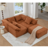 [NEW ARRIVED] [VIDEO PROVIDED] 142" L Shaped Modular Sectional Sofa,No Assembly,5 Piece Couch, Convertible Sleeper Couch,Full-Compressed Couch