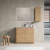 40'' Freestanding Bathroom Vanity with Ceramic Sink & 2-Soft-Close Door and Side Cabinet, KD-Packing, Plywood