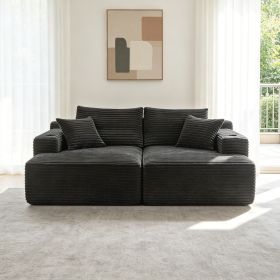 75" Cloud Sectional Couch, L-Shape Chaise with R-Shape Chaise with Deep Seat and Comfortable 2 Seater Couch for Modern Living Room,(Plush Fabric),Grey