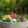 Rusty Metal Flowers for Outside, 6 PCS Decorative Garden Stakes, Metal Yard Art Outdoor Flower Bed Decor, Garden Stakes Decorative for Lawn, Pots