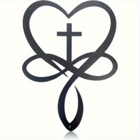 CIFbuy Metal Paint Baked Cross Heart Infinity Ichthys Wall Art Christian Home Decor (TikTok, temu pickup)