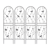 4 Pack Metal Garden Trellis 71" x 19.7" Rustproof Trellis for Climbing Plants Outdoor Flower Support Dragonfly Deco Black