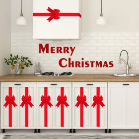 8 Pcs Christmas Cabinet Ribbons Bows for Kitchen 78.8 Inch Red Large Christmas Door Ribbon Cabinet Bows for Gifts Xmas Tree Home Wall Furniture Party