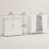 Under Sink Bathroom Cabinet with 2 Doors and Shelf, Pedestal Sink Bathroom Vanity Furniture, White