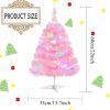2FT Artificial Christmas Tree with Lights Lighted Pink Tabletop Christmas Tree with Plastic Stand Light Up Battery Operated Mini Xmas Tree for Party S