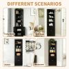 71" Tall Corner Storage Cabinet with 2 Doors, 5-Tier Metal Cabinet with Adjustable Shelves, Freestanding Kitchen Storage for Pantry, Living Room