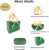 50 PCS Small Green Gold Gift Bags with Bow Ribbon - 6.4x3.1x5.1 Inch Thank You Bags with Handles, Bulk for Baby Shower, Bridal Shower, Wedding