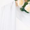 White Sheer Wedding Arch Draping Fabric 1 Panel 29" x 20 FT Extra Long Airy Gauze Drapes Backdrop Curtains 6.6 Yards Light Weight Outdoor Drapery Pane