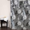 12pc Erica Bathroom Fabric Shower Curtain Sets Bathroom Shower Curtain & 12 Shower Bathroom Hooks Modern Classic Luxury Contemporary Decor Grey Shower