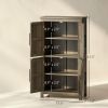 Farmhouse Bathroom Freestanding Cabinet, Bathroom Cabinet with 4 Doors, 23.6" x 11.8" x 43.3", Brown