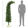6ft Whimsical Pencil Christmas Tree, Bendable Artificial Christmas Tree with 400 Branch Tips and Metal Base, Green