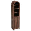 1-Door 1-Drawer 4-Tier Bathroom Vanity Grille-Finished MDF Melamine-Faced Bathroom Cabinet Arched Top 15.75*11.81*66.93in Walnut