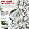 4FT Flocked Christmas Tree with 350 Tips â€“ Snowy PVC & Hard Needle Branches, Hinged Structure for Easy Setup