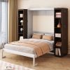 Queen Murphy Bed Wall Bed with Storage Doors, Espresso