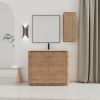 40'' Freestanding Bathroom Vanity with Ceramic Sink & 2-Soft-Close Door and Side Cabinet, KD-Packing, Plywood