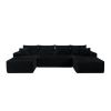 134" Cloud Sectional Sofa with U-Shape Chaise and Side Pockets and Cup holder , Modern Modular Design, Deep Seating