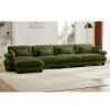 L Shaped Sectional Cloud Sofa , Convertible Deep 4 Seater Modular Couch for Living Room,Modern Velvet Comfy Upholstered Corner Couch Waist Pillows