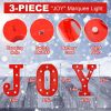 Christmas Decorations Indoor Home Decor - 3 LED 8.5 Inches Marquee Light Up Joy Letters Lights Sign