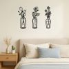 CIFbuy™ Metal Flower Wall Decorations Set of 3 Simple Iron Vase-Inspired Wall Art Ideal for Kitchens Bathrooms Living Rooms Bedrooms Studies Doors Por